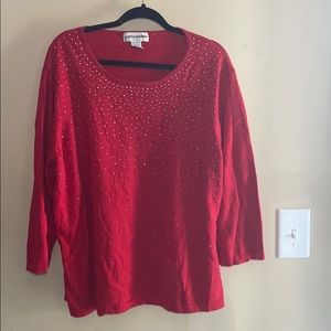 Cathy danials red holiday sweater